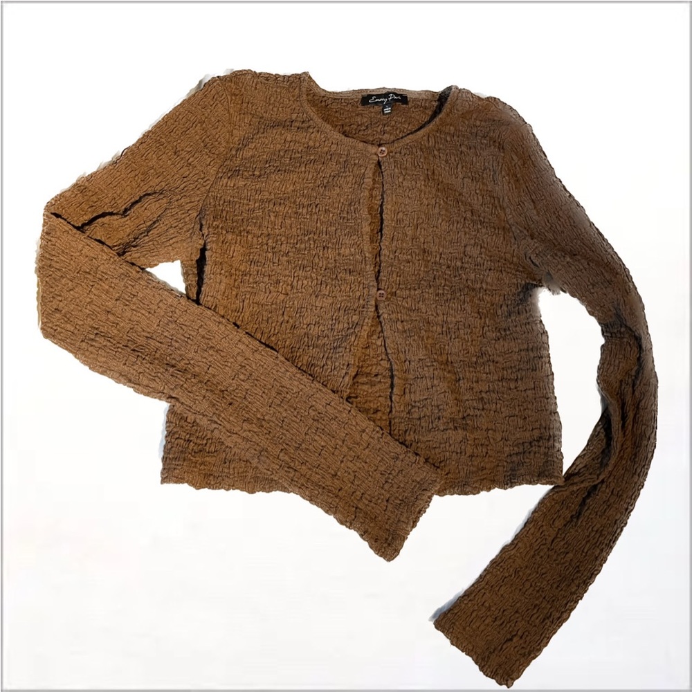 Brown crop bolero cardigan